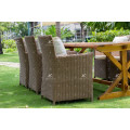 Hot summer design Best selling Wicker PE Rattan Dining Sets Wooden Table and 8 Chairs Outdoor Furniture